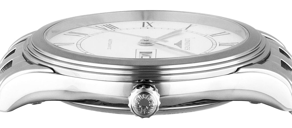 Longines Flagship Automatic Stainless Steel White Dial Day/Date Mens Watch L4.899.4.21.6 wholesalehk.shop