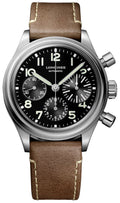 Longines Heritage Avigation BigEye Chronograph Black Dial Brown Leather Strap Mens Watch L2.816.4.53.2 wholesalehk.shop