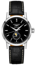 Longines Heritage Classic 1832 Automatic Stainless Steel Black Dial Black Leather Strap Date Moonphase Mens Watch L4.826.4.52.0 wholesalehk.shop