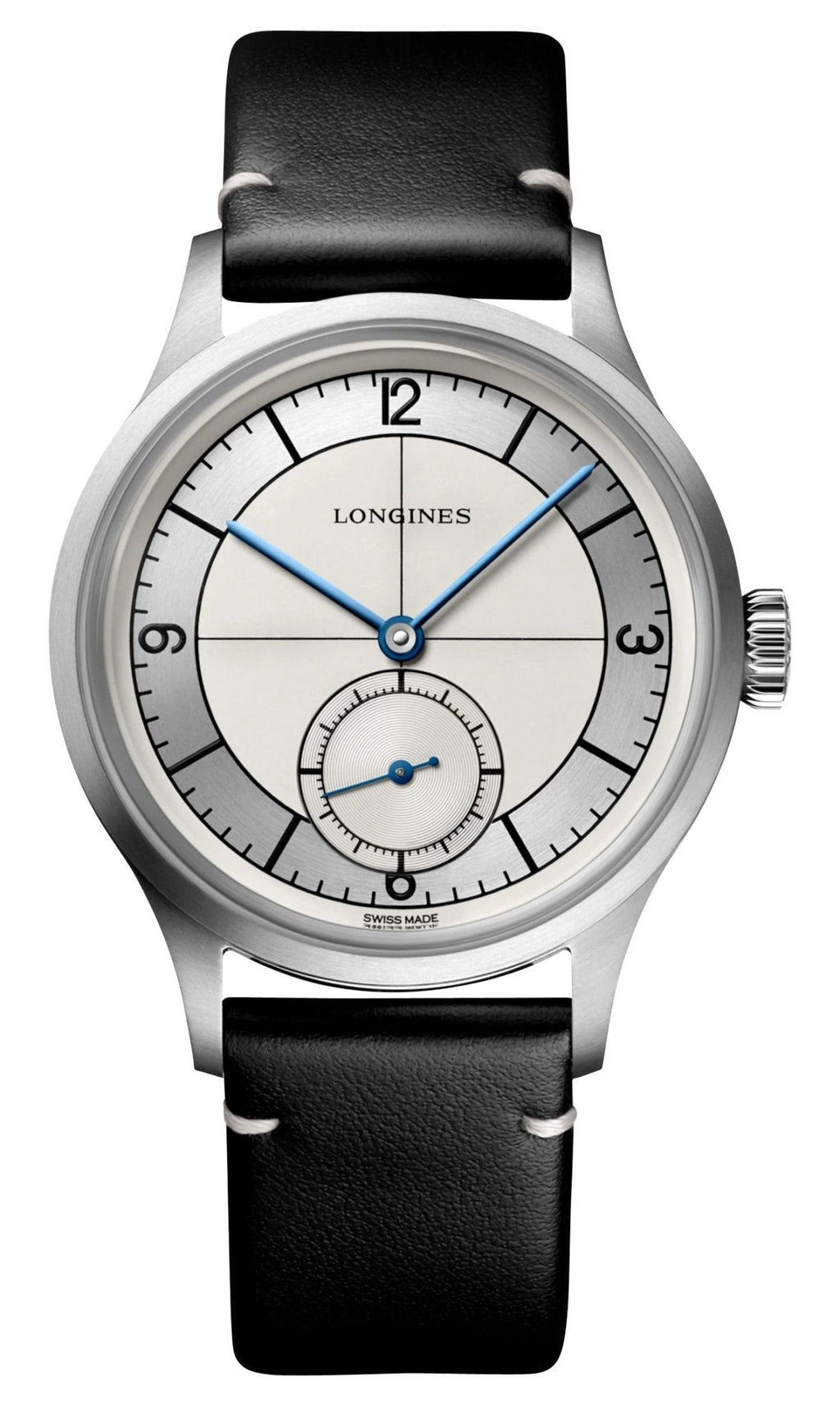 Longines Heritage Classic Automatic Stainless Steel Silver Dial Black/Blue Interchangeable Leather Strap Mens Watch L2.828.4.73.0 wholesalehk.shop