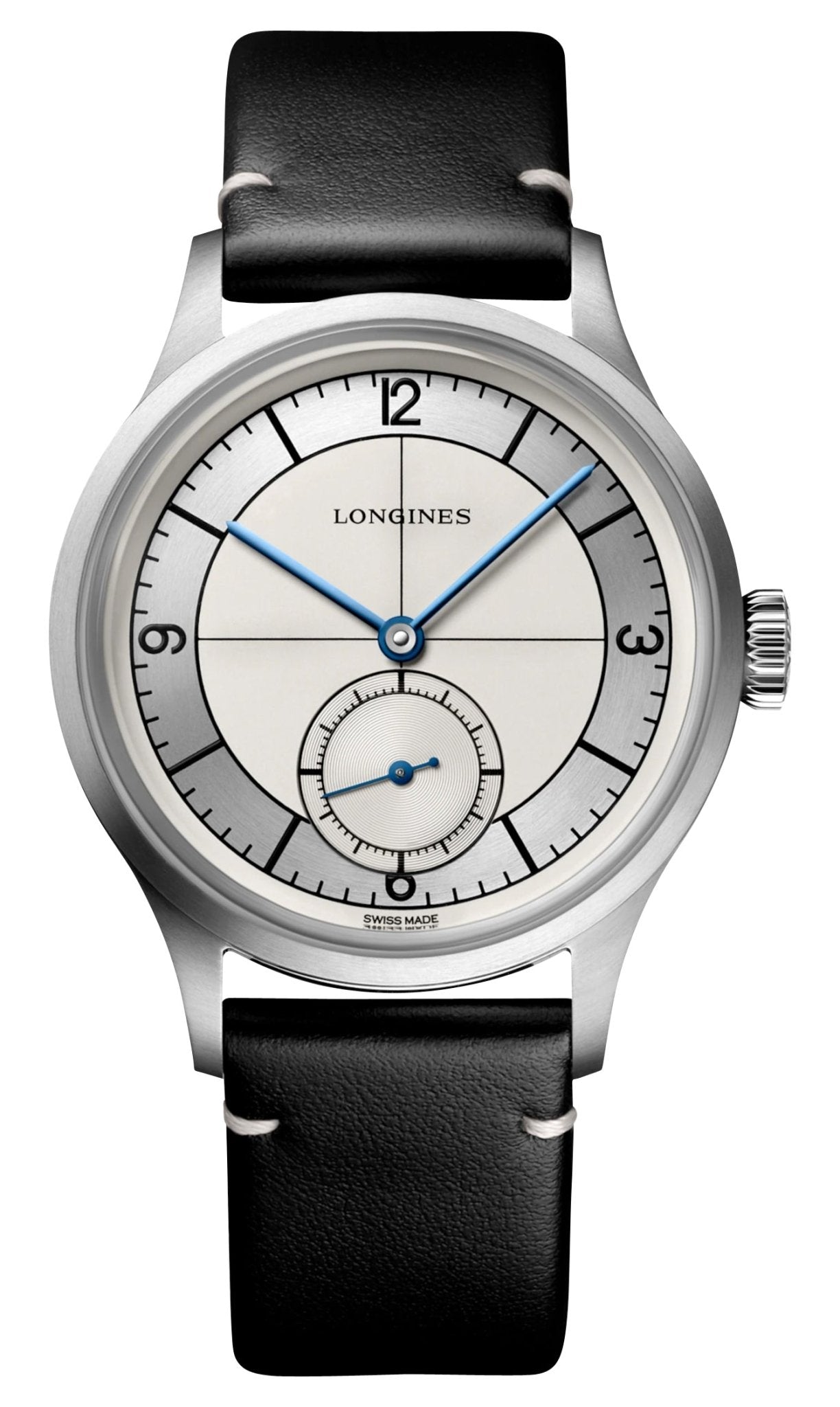 Longines Heritage Classic Automatic Stainless Steel Silver Dial Black/Blue Interchangeable Leather Strap Mens Watch L2.828.4.73.0 wholesalehk.shop