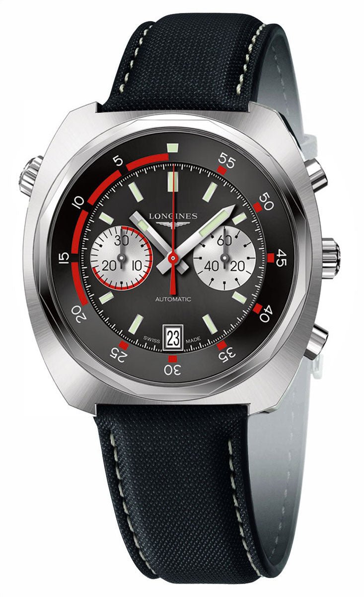 Longines Heritage Diver Automatic Chronograph Steel Mens Strap Watch Date L2.796.4.52.0 wholesalehk.shop