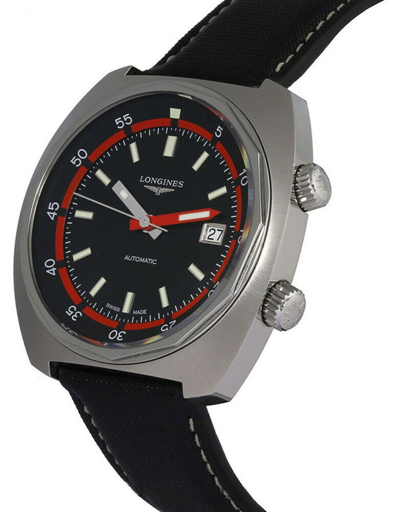Longines Heritage Diver Automatic Steel Mens Strap Watch Calendar L2.795.4.52.0 wholesalehk.shop