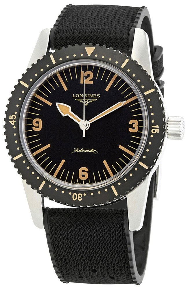 Longines Heritage Skin Diver Automatic Stainless Steel Black Dial Black Rubber Strap Mens Watch L2.822.4.56.9 wholesalehk.shop
