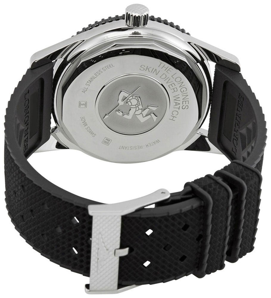 Longines Heritage Skin Diver Automatic Stainless Steel Black Dial Black Rubber Strap Mens Watch L2.822.4.56.9 wholesalehk.shop