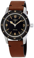 Longines Heritage Skin Diver Automatic Stainless Steel Black Dial Brown Leather Strap Mens Watch L2.822.4.56.2 wholesalehk.shop