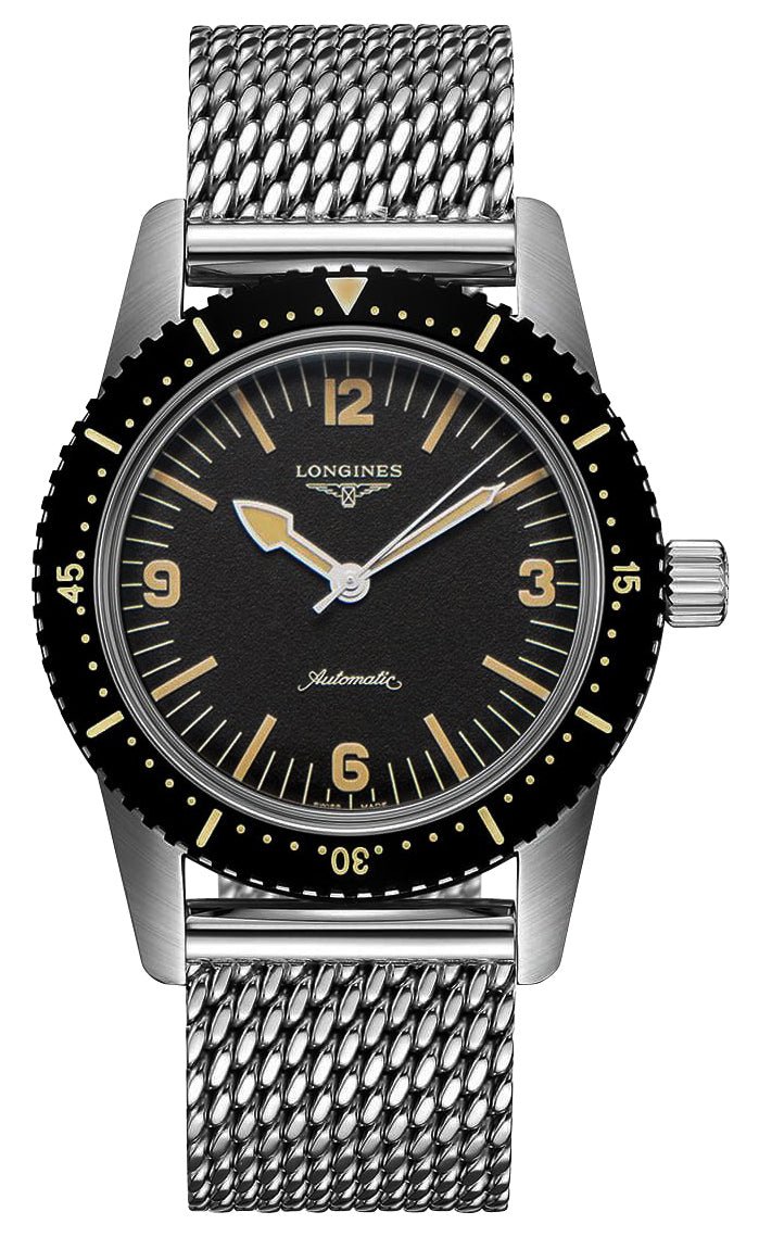 Longines Heritage Skin Diver Automatic Stainless Steel Black Dial Mens Watch L2.822.4.56.6 wholesalehk.shop