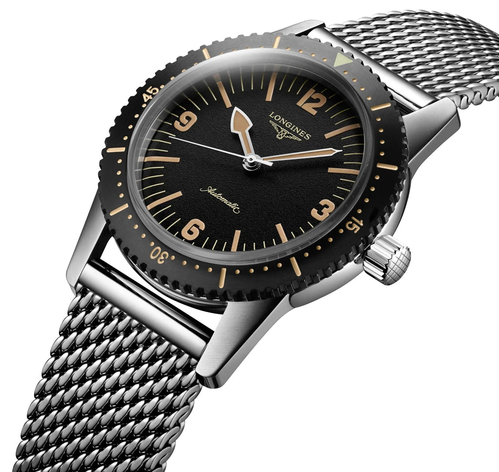 Longines Heritage Skin Diver Automatic Stainless Steel Black Dial Mens Watch L2.822.4.56.6 wholesalehk.shop