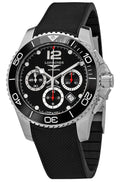 Longines HydroConquest Automatic Chronograph Stainless Steel Black Dial Black Rubber Strap Date Divers Mens Watch L3.883.4.56.9 wholesalehk.shop