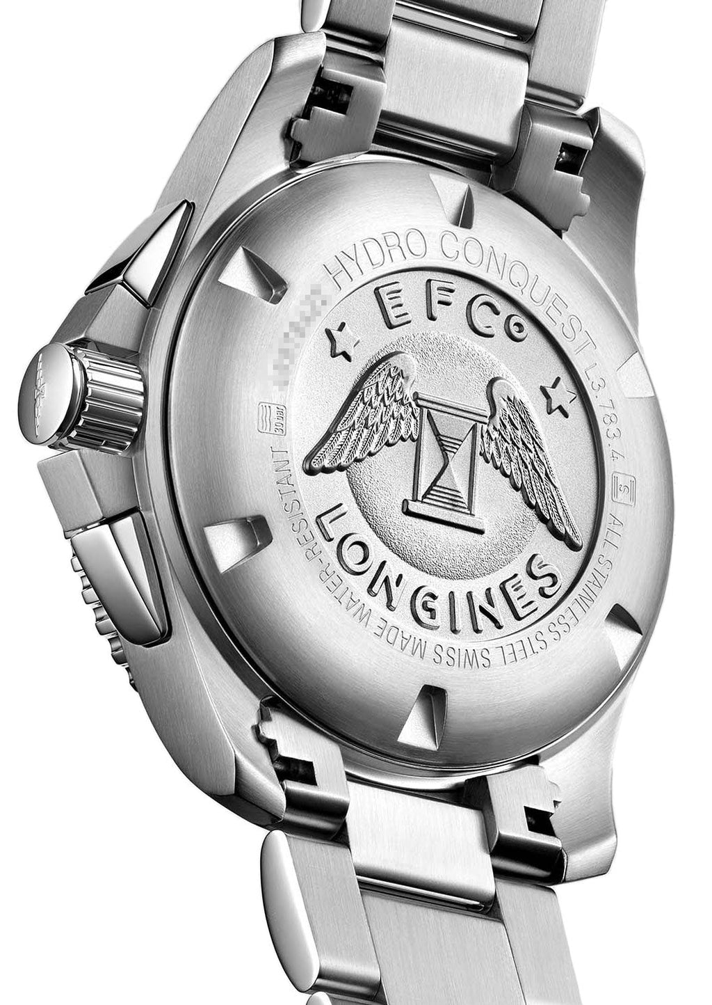 Longines HydroConquest Automatic Chronograph Stainless Steel Black Dial Date Divers Mens Watch L3.783.4.56.6 wholesalehk.shop