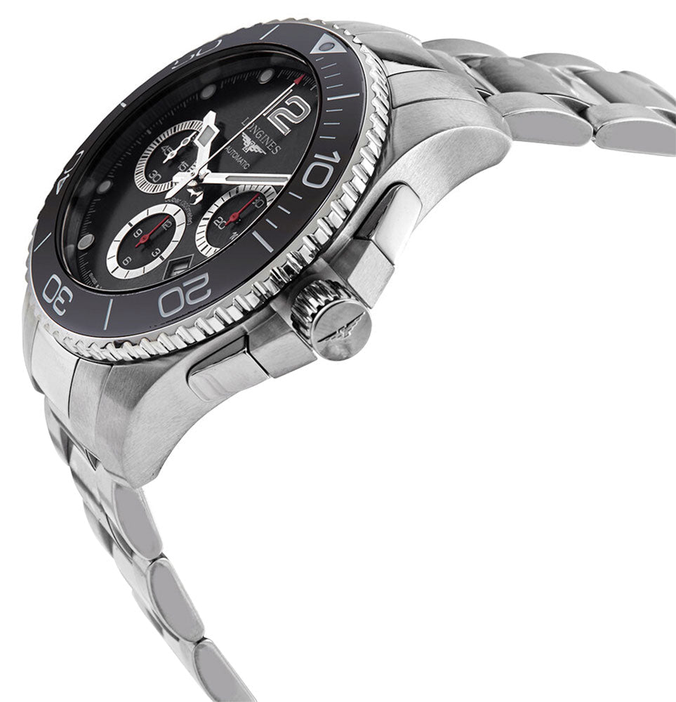 Longines HydroConquest Automatic Chronograph Stainless Steel Black Dial Date Divers Mens Watch L3.883.4.56.6 wholesalehk.shop