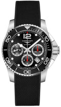 Longines HydroConquest Automatic Chronograph Stainless Steel Black Rubber Strap Black Dial Date Divers Mens Watch L3.783.4.56.9 wholesalehk.shop