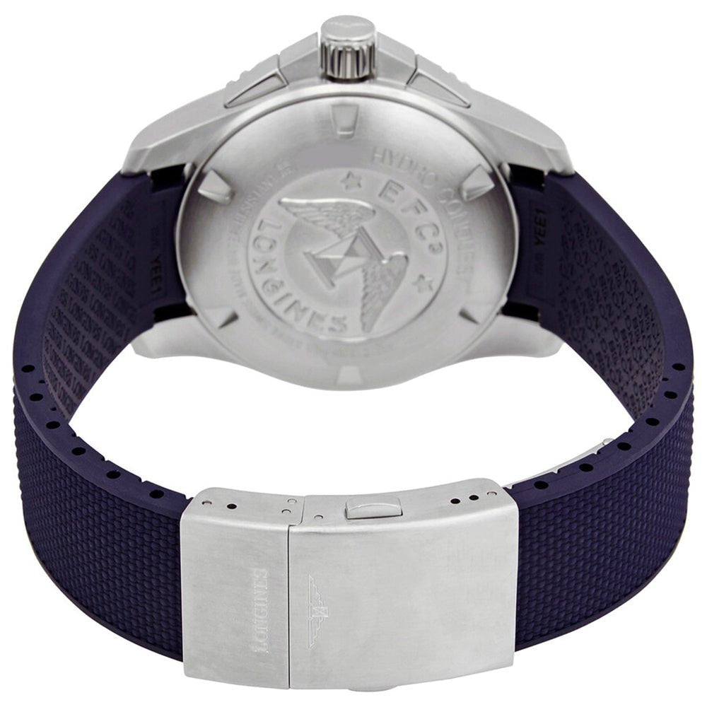 Longines HydroConquest Automatic Chronograph Stainless Steel Blue Dial Blue Rubber Strap Date Divers Mens Watch L3.883.4.96.9 wholesalehk.shop