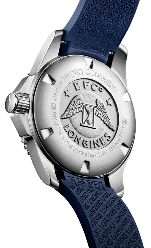 Longines HydroConquest Automatic Chronograph Stainless Steel Blue Rubber Strap Blue Dial Date Divers Mens Watch L3.783.4.96.9 wholesalehk.shop
