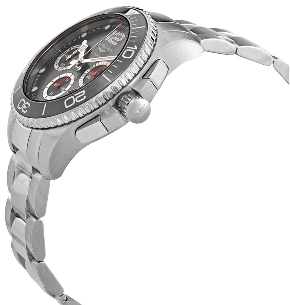 Longines HydroConquest Automatic Chronograph Stainless Steel Gray Dial Date Divers Mens Watch L3.883.4.76.6 wholesalehk.shop