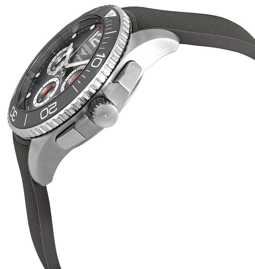 Longines HydroConquest Automatic Chronograph Stainless Steel Gray Dial Gray Rubber Strap Date Divers Mens Watch L3.883.4.76.9 wholesalehk.shop