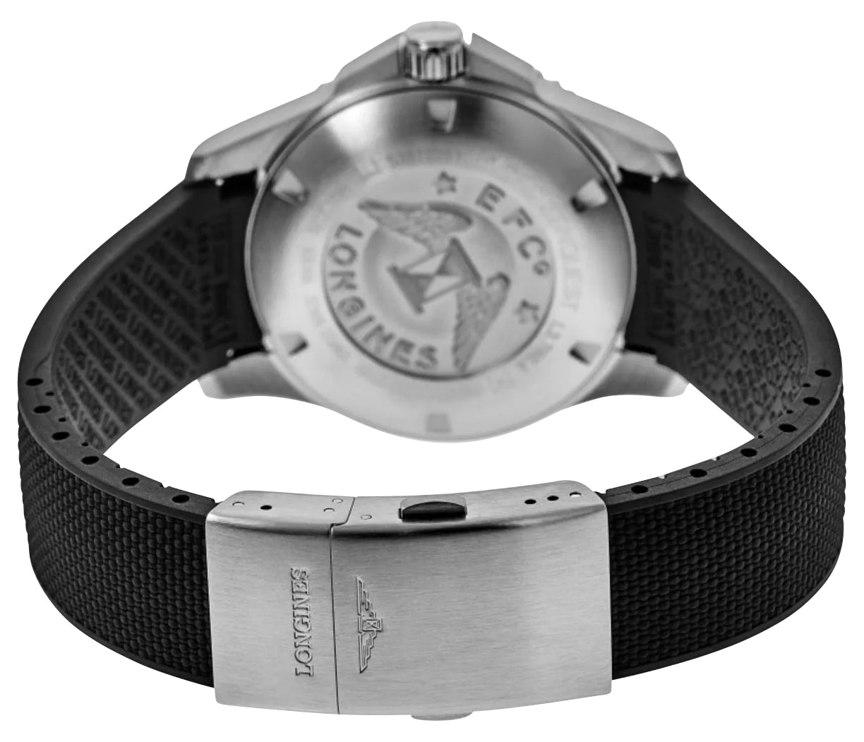 Longines HydroConquest Automatic Stainless Steel Black Dial Black Rubber Strap Date Divers Mens Watch L3.780.4.56.9 wholesalehk.shop
