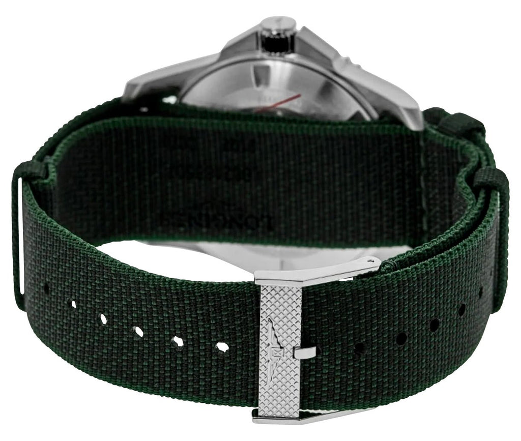 Longines HydroConquest Automatic Stainless Steel Black Dial Green NATO Nylon Strap Date Divers Mens Watch L3.781.4.05.2 wholesalehk.shop