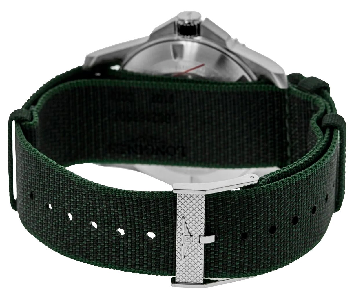 Longines HydroConquest Automatic Stainless Steel Black Dial Green NATO Nylon Strap Date Divers Mens Watch L3.781.4.05.2 wholesalehk.shop