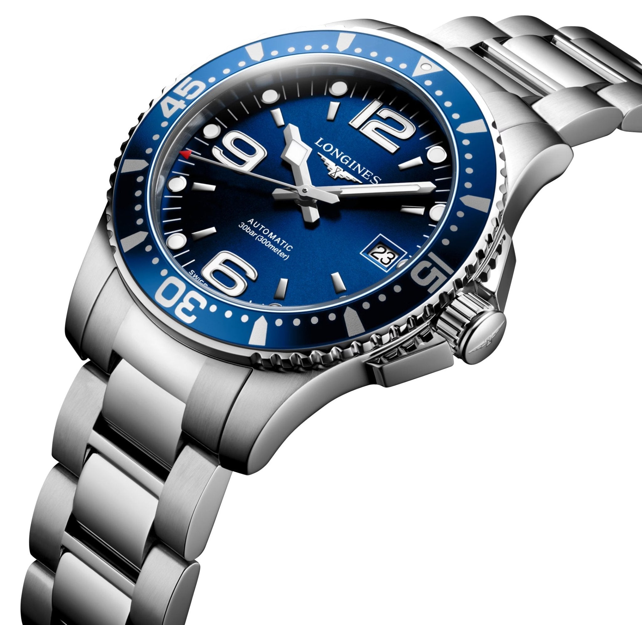 Longines HydroConquest Automatic Stainless Steel Blue Dial Date Divers Mens Watch L3.741.4.96.6 wholesalehk.shop