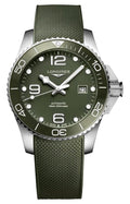 Longines HydroConquest Automatic Stainless Steel Green Dial Green Rubber Strap Date Divers Mens Watch L3.782.4.06.9 wholesalehk.shop