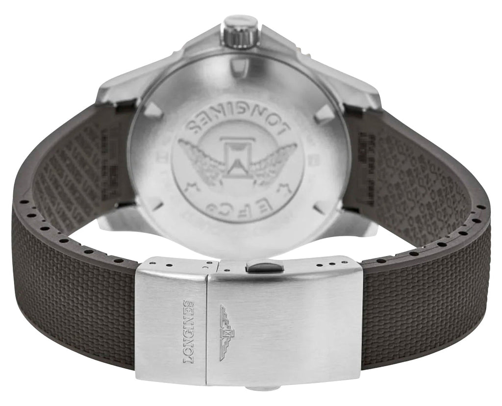 Longines HydroConquest Automatic Stainless Steel & Rose Gold PVD Gray Dial Gray Rubber Strap Date Divers Mens Watch L3.780.3.78.9 wholesalehk.shop