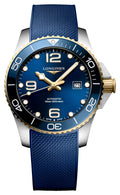 Longines HydroConquest Automatic Stainless Steel & Yellow Gold PVD Blue Dial Blue Rubber Strap Date Divers Mens Watch L3.782.3.96.9 wholesalehk.shop