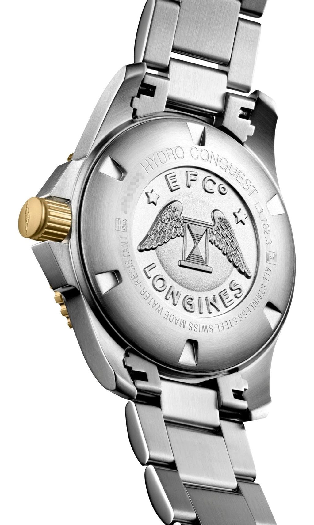 Longines HydroConquest Automatic Stainless Steel & Yellow Gold PVD Green Dial Date Divers Mens Watch L3.782.3.06.7 wholesalehk.shop