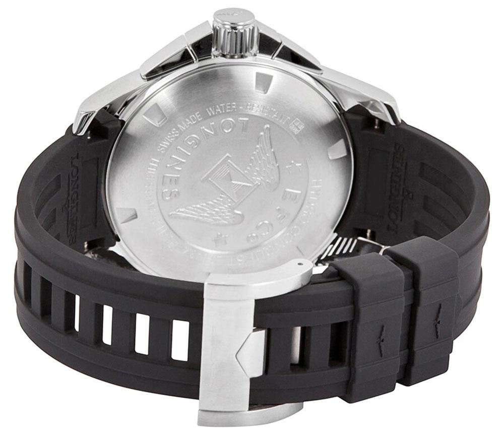 Longines HydroConquest Chronograph Stainless Steel Black Rubber Strap Black Dial Date Quartz Divers Mens Watch L3.843.4.56.2 wholesalehk.shop