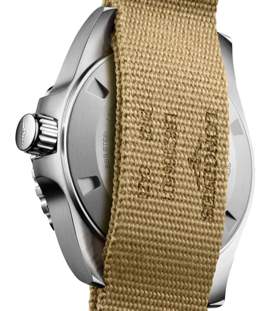 Longines HydroConquest GMT Automatic Stainless Steel Brown Dial Beige NATO Nylon Strap Date Divers Mens Watch L3.790.4.66.2 wholesalehk.shop