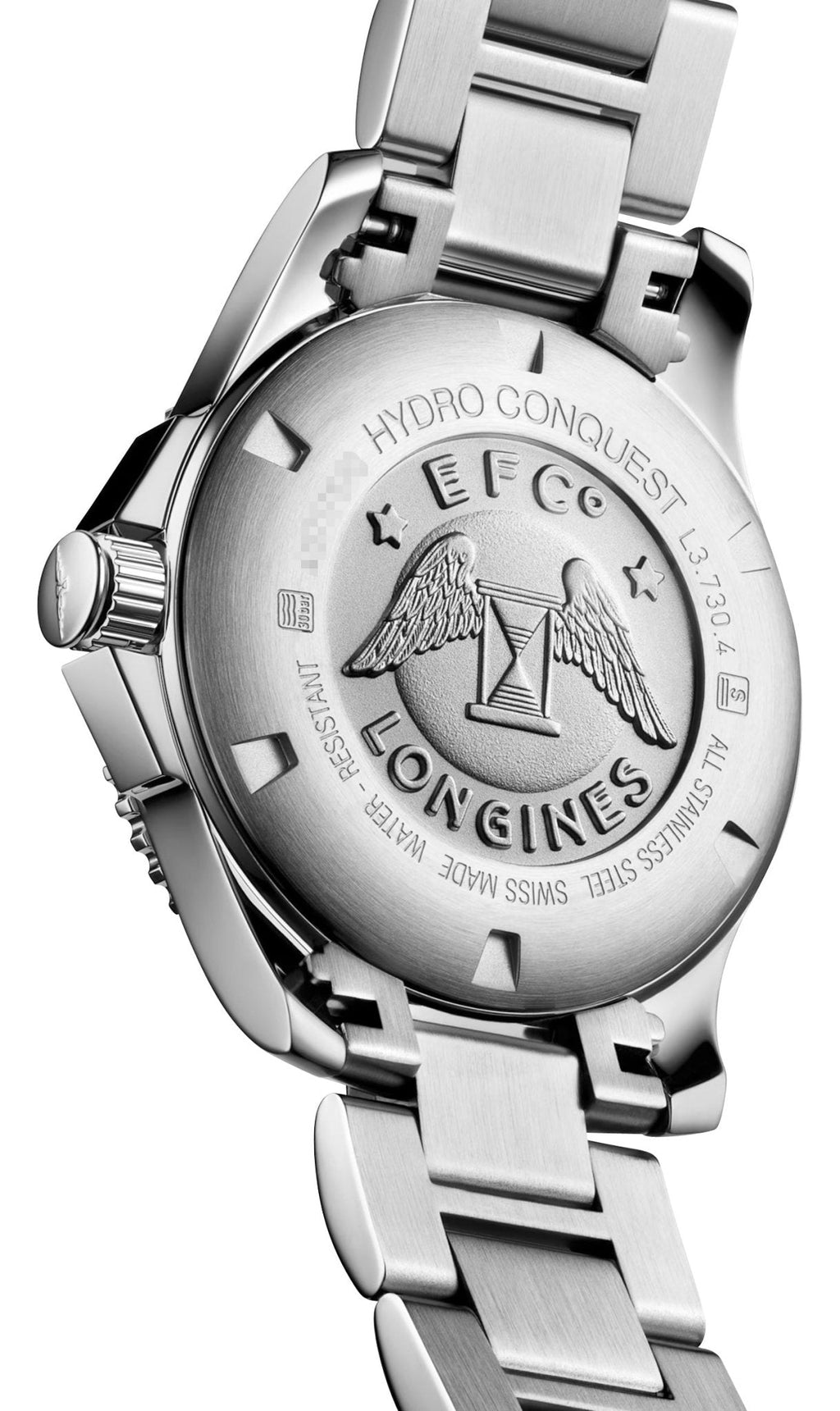 Longines HydroConquest Stainless Steel Black Dial Date Divers Quartz Mens Watch L3.730.4.56.6 wholesalehk.shop