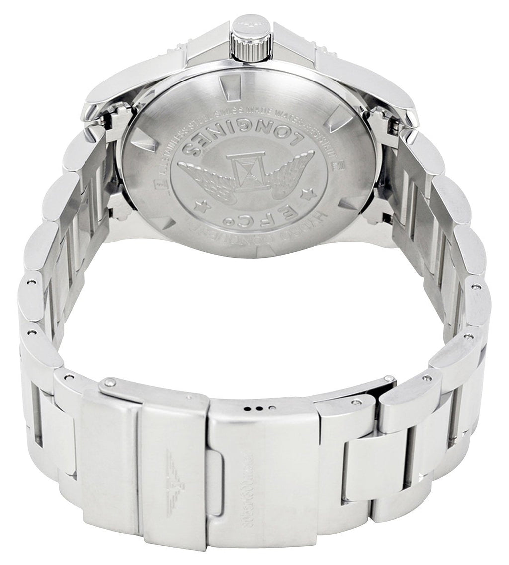 Longines HydroConquest Stainless Steel Black Dial Date Divers Quartz Mens Watch L3.740.4.56.6 wholesalehk.shop