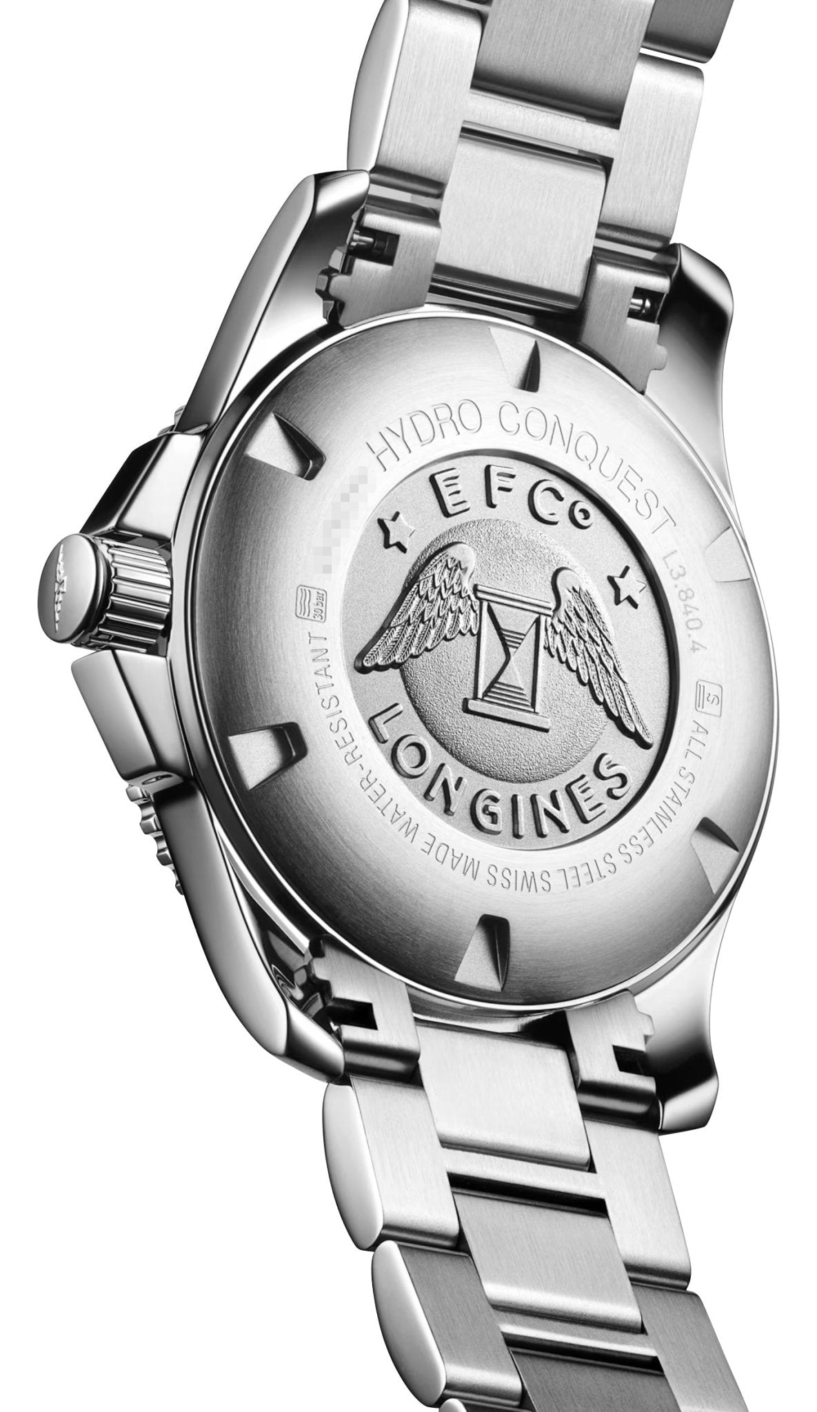 Longines HydroConquest Stainless Steel Black Dial Date Divers Quartz Mens Watch L3.840.4.56.6 wholesalehk.shop
