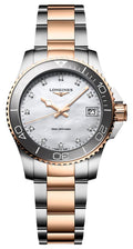 Longines HydroConquest Stainless Steel & Rose Gold PVD Mother-Of-Pearl Dial Diamonds Date Divers Quartz Womens Watch L3.370.3.89.6 wholesalehk.shop