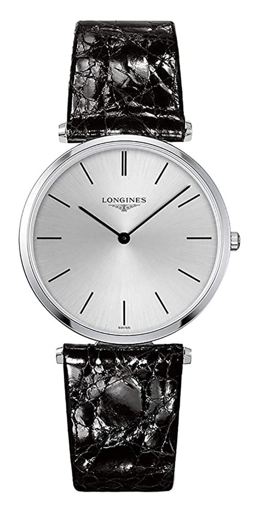 Longines La Grand Classique Stainless Steel Silver Dial Black Leather Strap Quartz Mens Watch L4.755.4.72.2 wholesalehk.shop