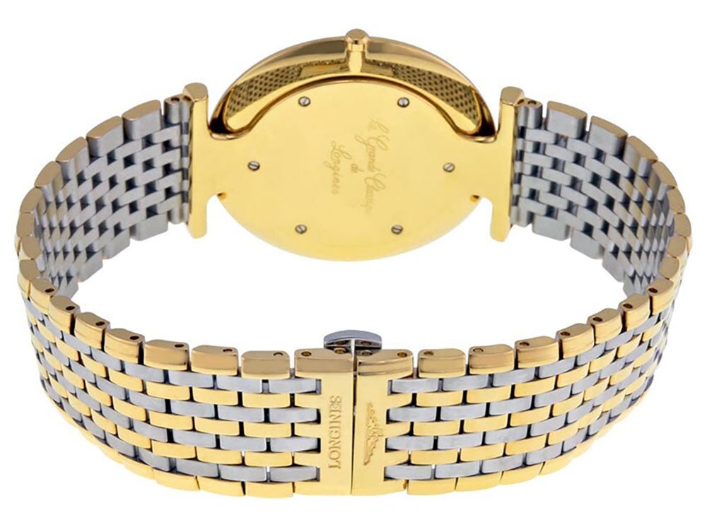 Longines La Grand Classique Yellow Gold PVD and Stainless Steel White Dial Quartz Mens Watch L4.766.2.11.7 wholesalehk.shop