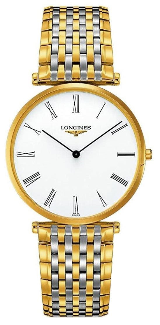 Longines La Grand Classique Yellow Gold PVD and Stainless Steel White Dial Quartz Mens Watch L4.766.2.11.7 wholesalehk.shop