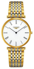 Longines La Grand Classique Yellow Gold PVD and Stainless Steel White Dial Quartz Mens Watch L4.766.2.11.7 wholesalehk.shop