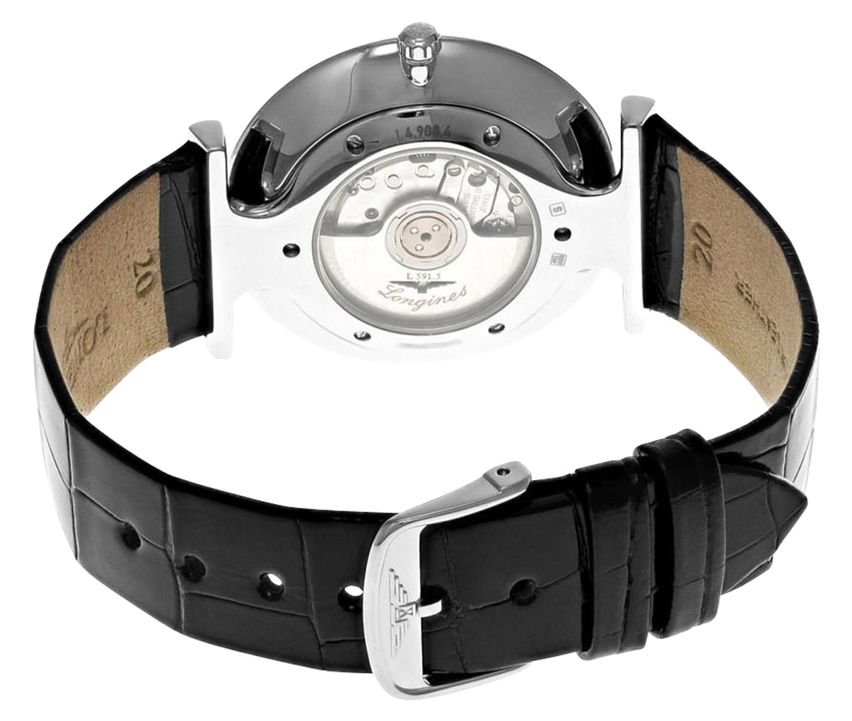 Longines La Grande Classique Automatic Stainless Steel Silver Dial Black Leather Strap Unisex Watch L4.908.4.71.2 wholesalehk.shop