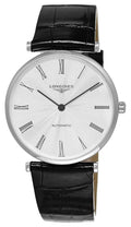 Longines La Grande Classique Automatic Stainless Steel Silver Dial Black Leather Strap Unisex Watch L4.908.4.71.2 wholesalehk.shop