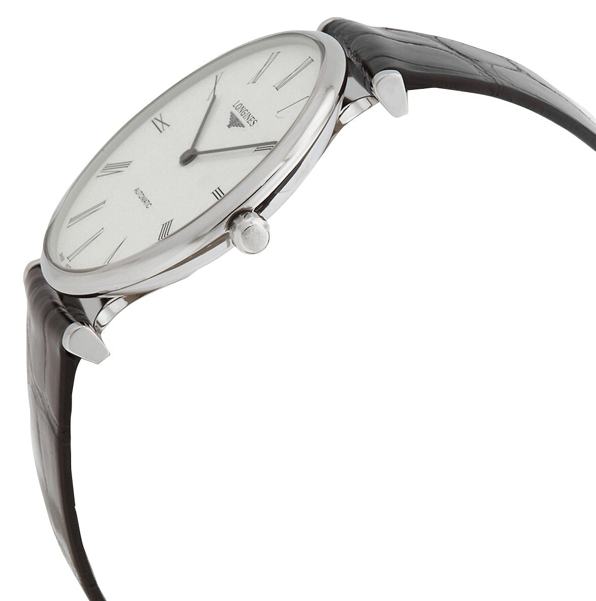 Longines La Grande Classique Automatic Stainless Steel White Dial Black Leather Strap Mens Watch L4.918.4.11.2 wholesalehk.shop