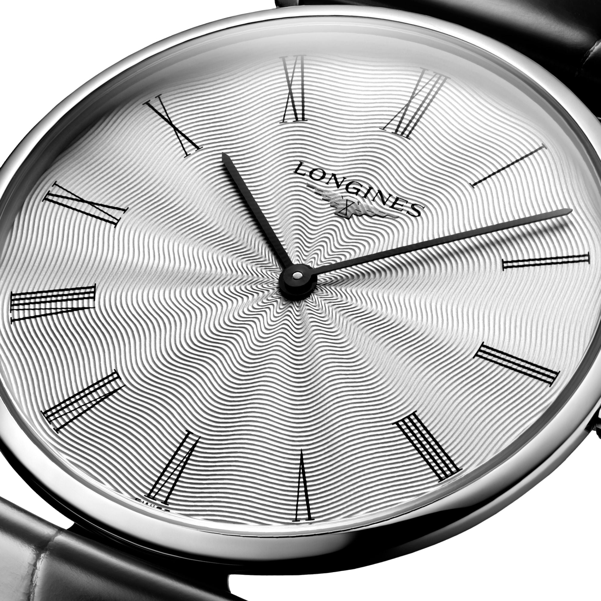 Longines La Grande Classique Midsize 36mm Quartz Silver Dial Black Leather Mens Watch L4.755.4.71.2 wholesalehk.shop