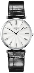 Longines La Grande Classique Midsize 36mm Quartz Silver Dial Black Leather Mens Watch L4.755.4.71.2 wholesalehk.shop