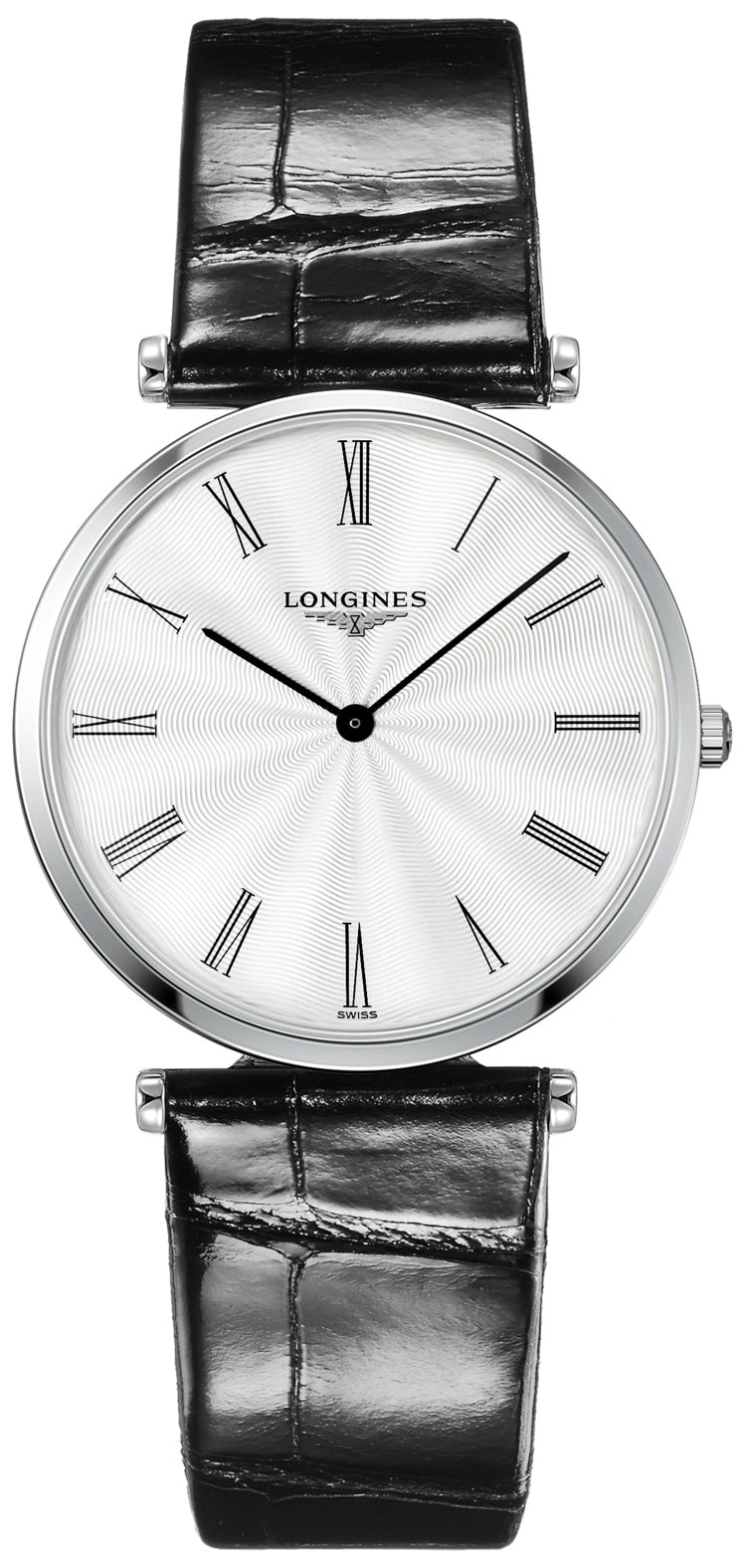 Longines La Grande Classique Midsize 36mm Quartz Silver Dial Black Leather Mens Watch L4.755.4.71.2 wholesalehk.shop