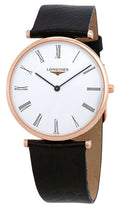 Longines La Grande Classique Rose Gold PVD White Dial Black Leather Strap Quartz Unisex Watch L4.755.1.91.2 wholesalehk.shop