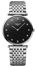 Longines La Grande Classique Stainless Steel Black Dial Diamonds Quartz Womens Watch L4.709.4.55.6 wholesalehk.shop