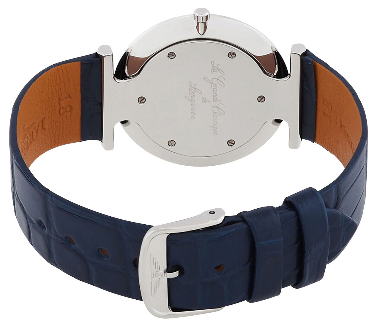 Longines La Grande Classique Stainless Steel Blue Dial Blue Leather Strap Diamonds Quartz Womens Watch L4.709.4.97.2 wholesalehk.shop