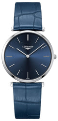 Longines La Grande Classique Stainless Steel Blue Dial Blue Leather Strap Quartz Unisex Watch L4.755.4.95.2 wholesalehk.shop