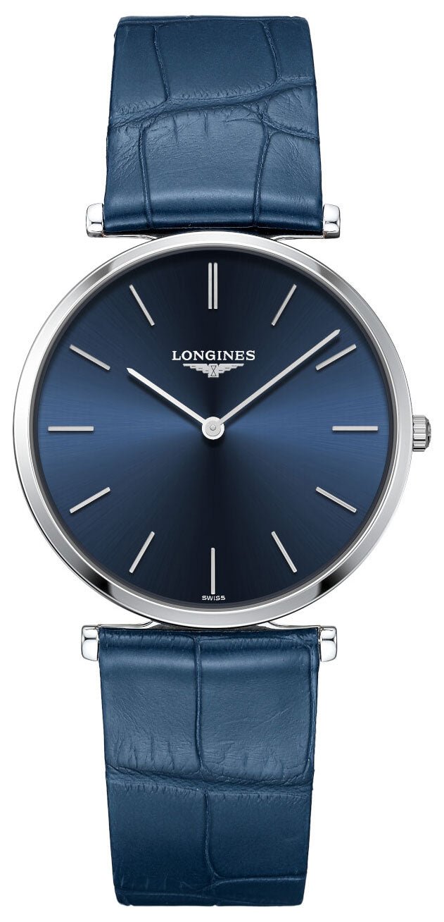 Longines La Grande Classique Stainless Steel Blue Dial Blue Leather Strap Quartz Unisex Watch L4.755.4.95.2 wholesalehk.shop