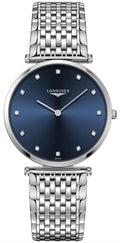 Longines La Grande Classique Stainless Steel Blue Dial Diamonds Quartz Unisex Watch L4.755.4.97.6 wholesalehk.shop